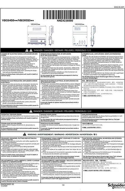 schneider施耐德VBO04S0.._VBO05S0.. PacNet bus terminal_ Instruction Sheet